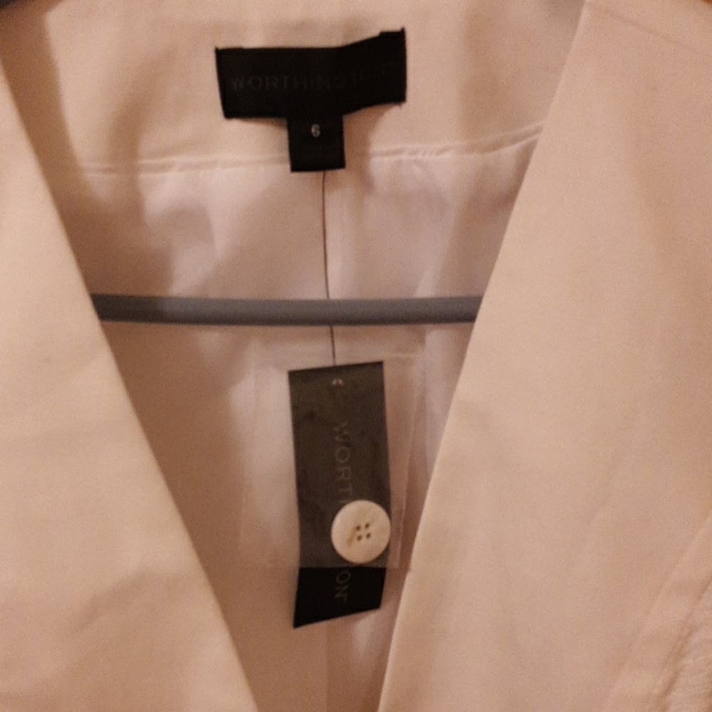 Worthington off white snake womens blazer size 6 - Picture 2 of 9